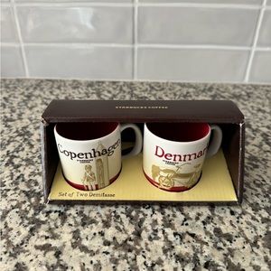Set of 2 espresso Starbucks Denmark & Copenhagen mugs